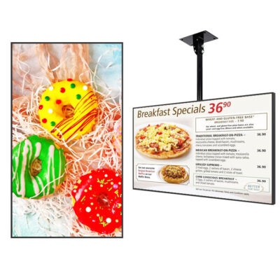 Hanging Restaurant Digital Menu Boards Advertising Display