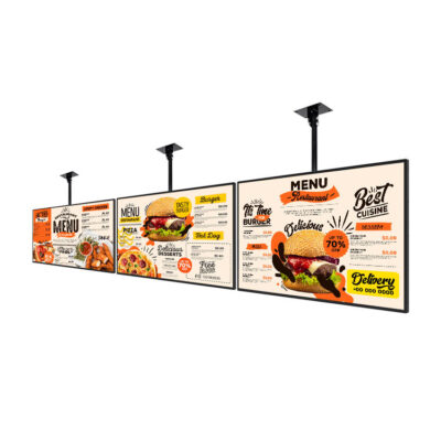 Hanging Restaurant Digital Menu Boards Advertising Display