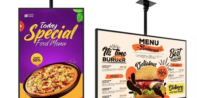 Digital Menu Boards Manufacturer for Restaurants (5) Hanging Restaurant Digital Menu Boards Advertising Display