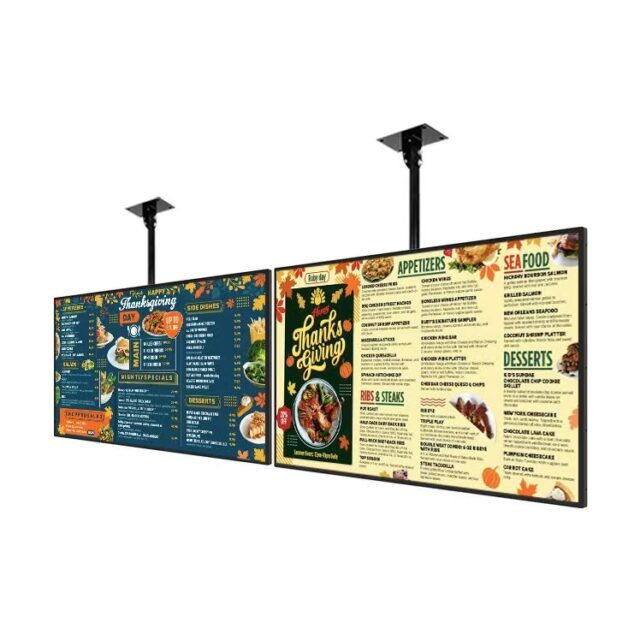 LCD Restaurant Digital Menu Boards Advertising Display