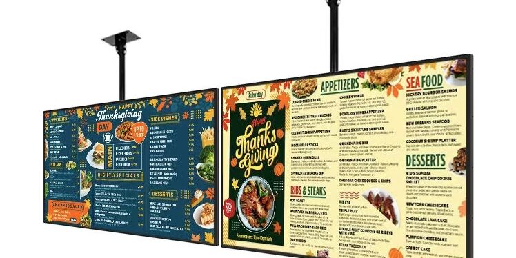 LCD Restaurant Digital Menu Boards Advertising Display
