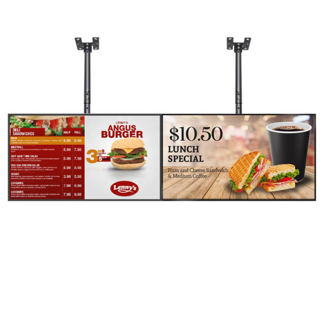 Restaurant Digital Menu Boards Supplier with LCD Displays (6) Hanging HD LCD Digital Menu Boards for Restaurants