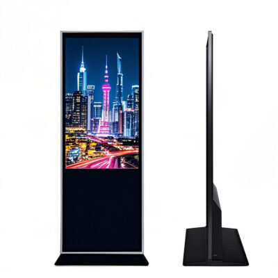 Floor standing 43 49 55 inch digital touch screen advertising display for commercial use