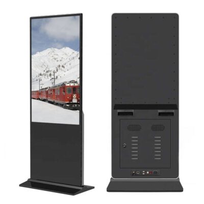 Floor standing digital touch screen display for advertising and interactive use