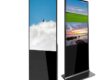 Floor standing digital touch screen display for advertising and interactive use