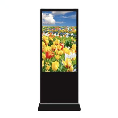 Floor standing digital touch screen display for advertising and interactive use