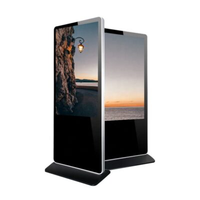 Floor standing digital touch screen display for advertising and interactive use