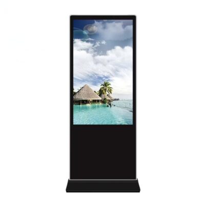 Floor standing digital touch screen display for advertising and interactive use