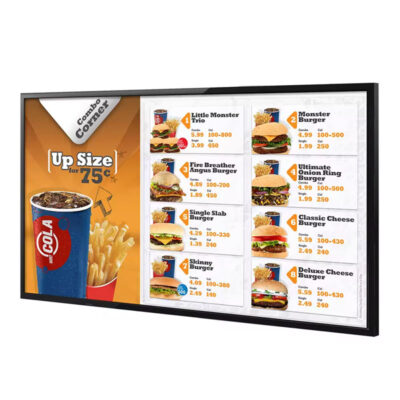 Indoor LCD digital menu boards for restaurant advertising