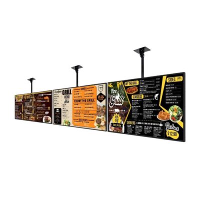 Indoor smart digital menu boards for restaurants and fast food stores