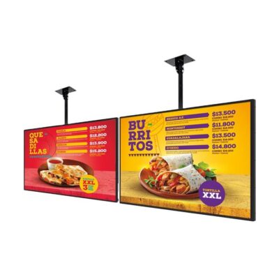 Indoor smart digital menu boards for restaurants and fast food stores