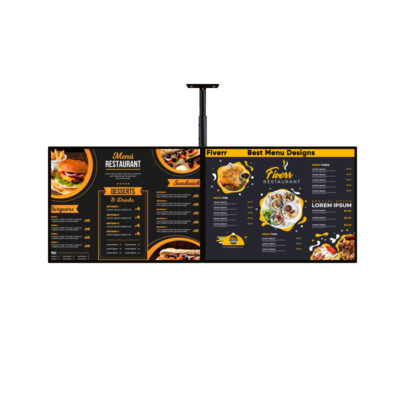 Indoor smart digital menu boards for restaurants and fast food stores