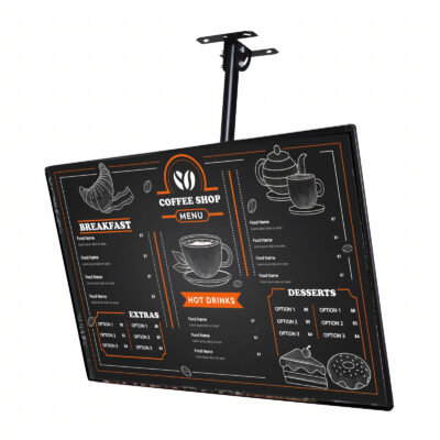 Indoor smart digital menu boards for restaurants and fast food stores