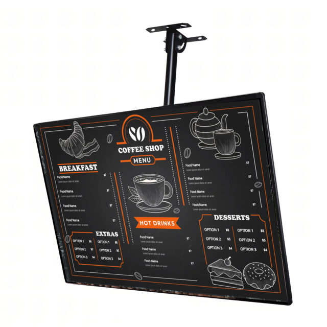 Indoor Restaurant Smart Digital Menu Boards (8) Indoor smart digital menu boards for restaurants and fast food stores