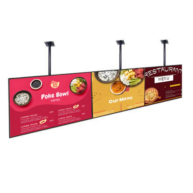 Restaurant and Café LCD Digital Menu Boards (7) LCD advertising digital menu boards for restaurants and cafés