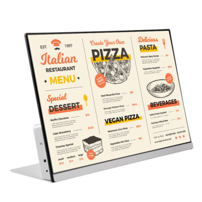 Tabletop LCD digital menu boards for restaurants and beverage shops