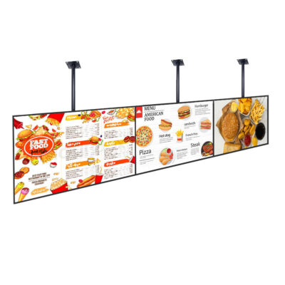 High-quality wall mounted digital menu boards for restaurant advertising